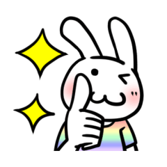 [LINEスタンプ] レインボーうさぎ