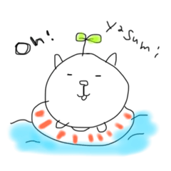 [LINEスタンプ] にゃんのすけ と 仲間たち。涼しげ透明ver.
