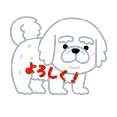 [LINEスタンプ] 白犬プチ